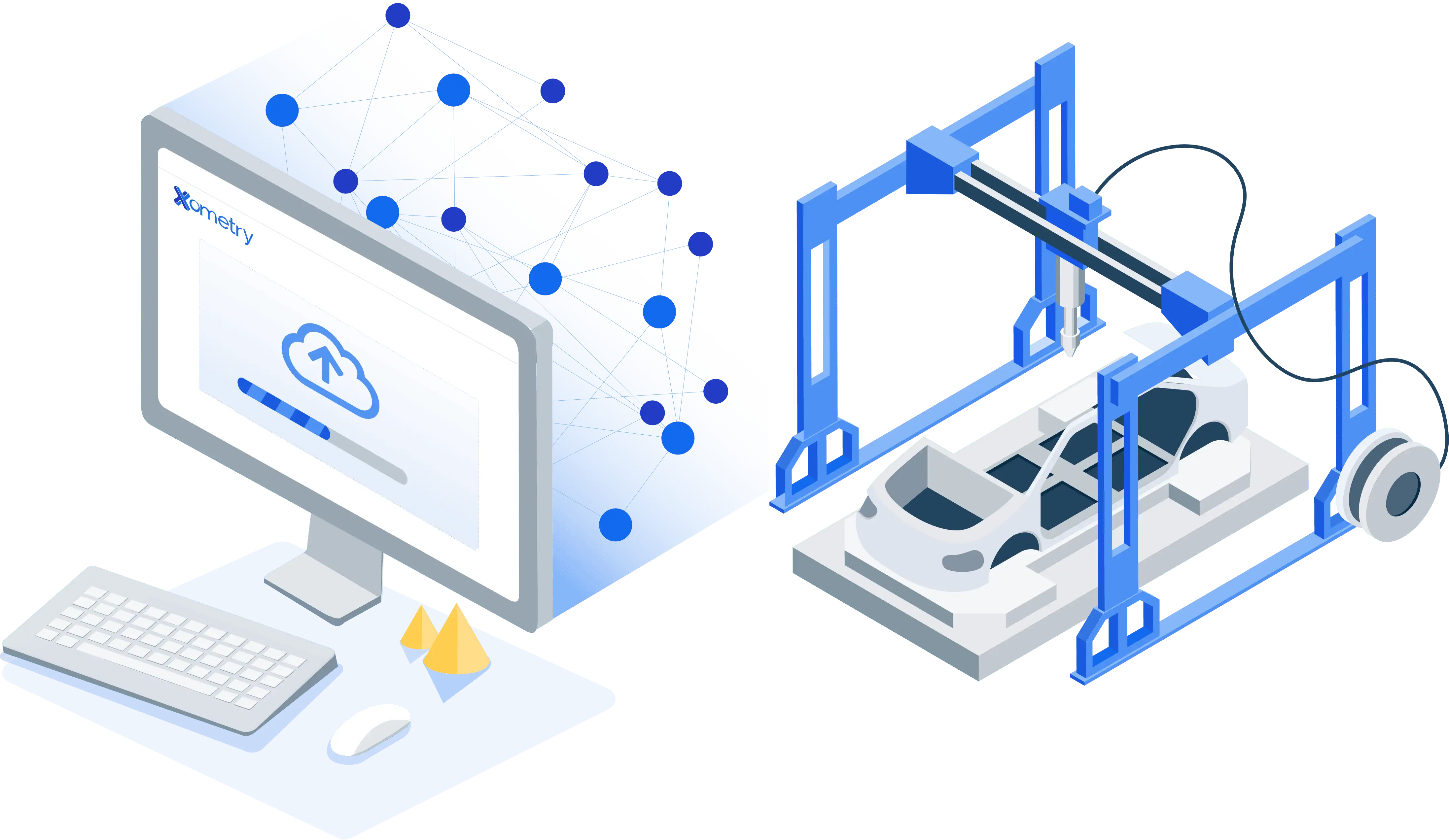 Illustration of digital manufacturing for the automotive industry