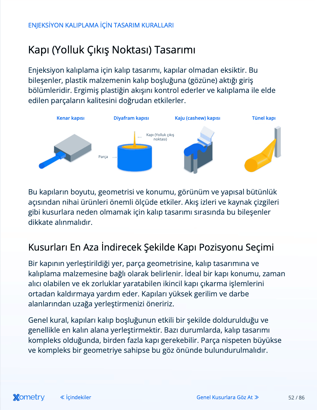 Plastik Enjeksiyon Kalıplama Tasarım Kılavuzu - Yolluk Kapısı Tasarımı