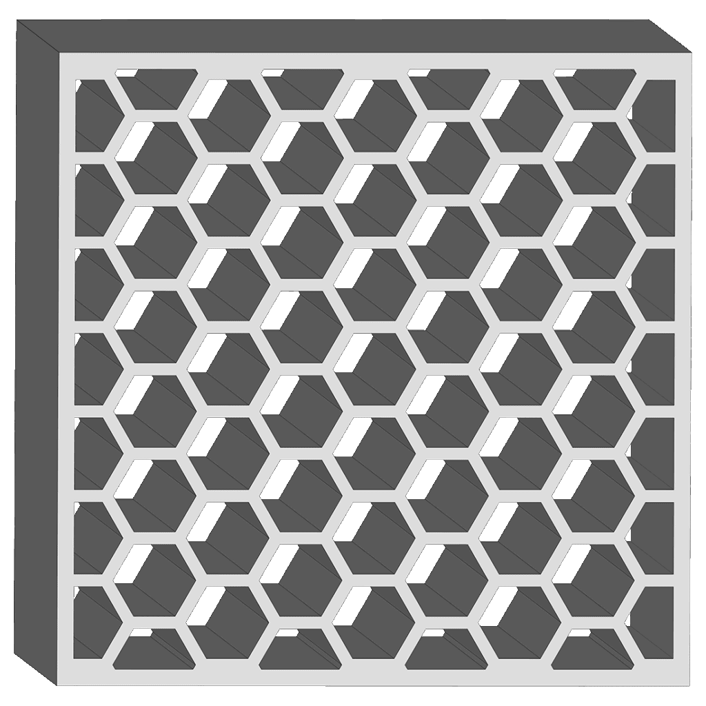 Part with a honeycomb structural fill