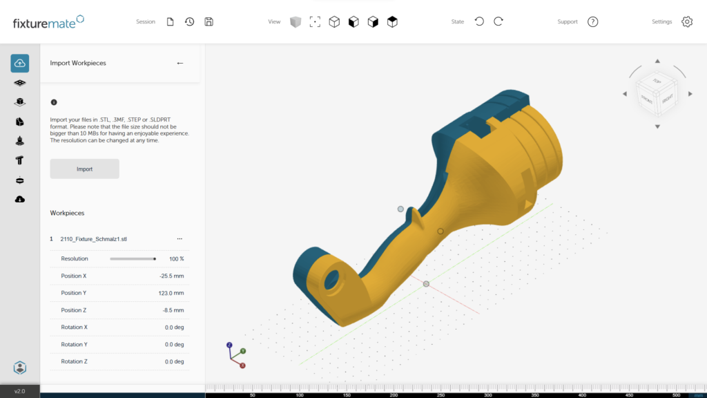 Upload CAD file