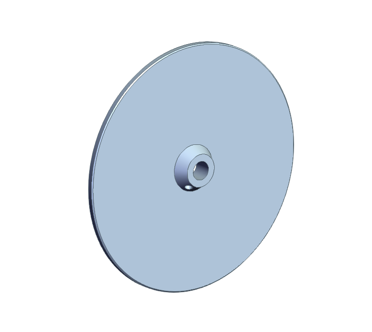 CAD model of the copper disk, designed in Fusion 360 to interact with the magnetic coupling.©