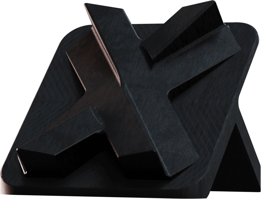 Rendered view of black anodized finish