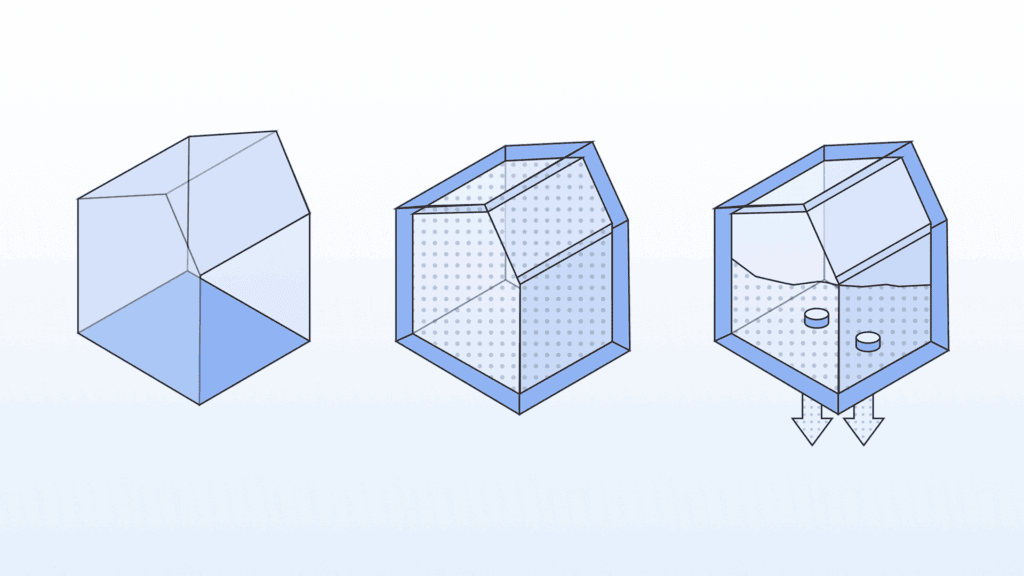 Escape holes for material removal in 3D printing