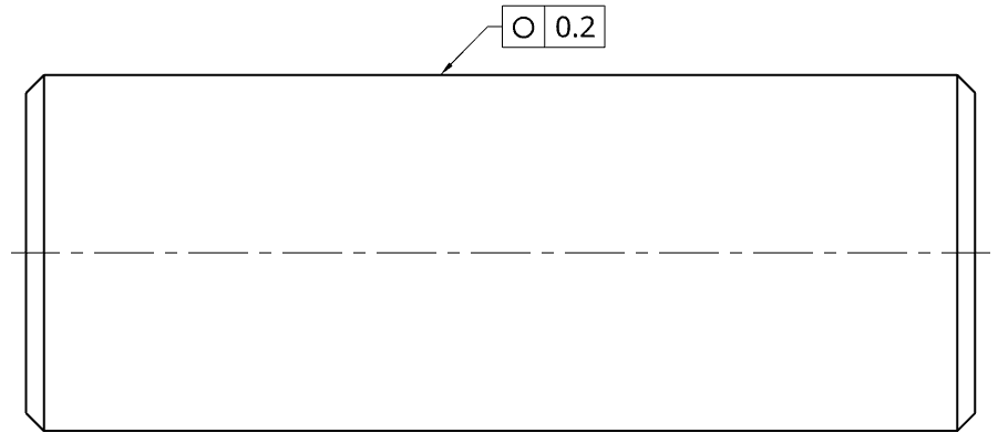 GD&T circularity tolerance applied to a shaft cross-section.