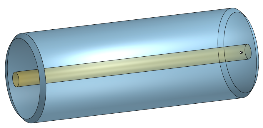 Hollow cylinder with an internal guide rail showing straightness requirement.