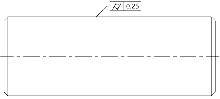 GD&T cylindricity tolerance applied to a shaft