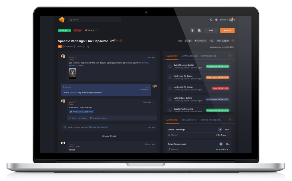 Threads Dashboard view