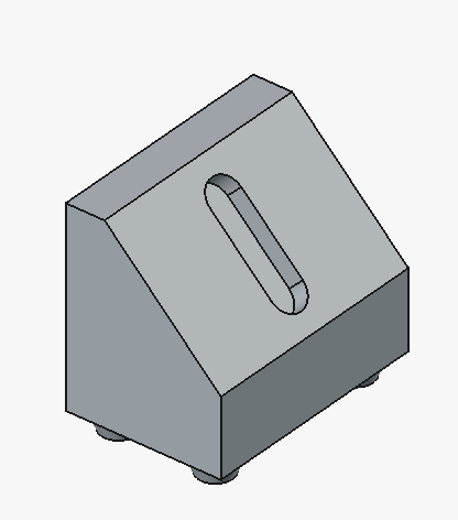 3D CAD model of a machined part used to demonstrate orthographic projection principles.