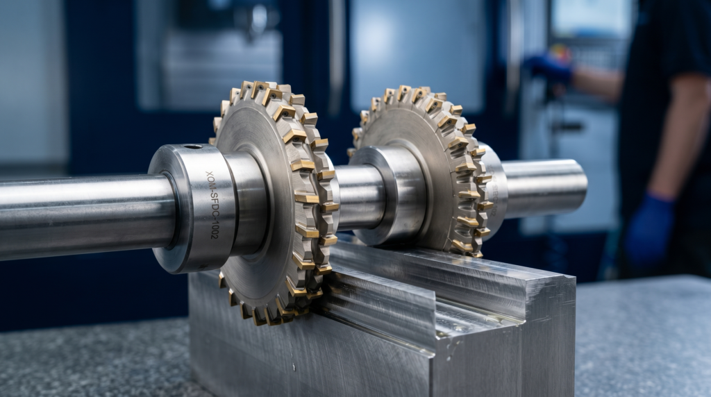 Side-and-face disc cutter with teeth on the periphery and both side faces for slotting and straddle milling on horizontal arbors.
